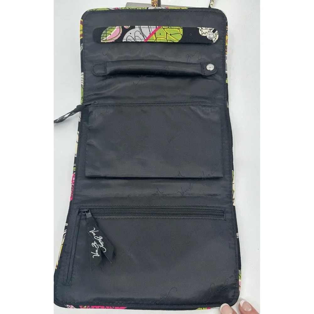 Vera‎ Bradley Jewelry Folding Organizer Travel Black Floral Compartments